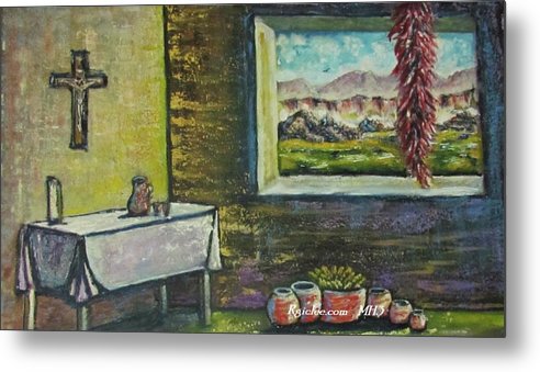 Chilies and corn - Metal Print