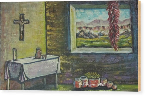 Chilies and corn - Wood Print